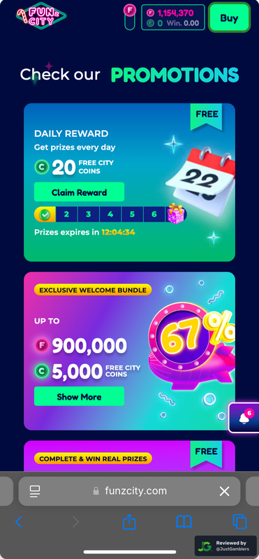 Mobile Screenshot of FunzCity Promo Page