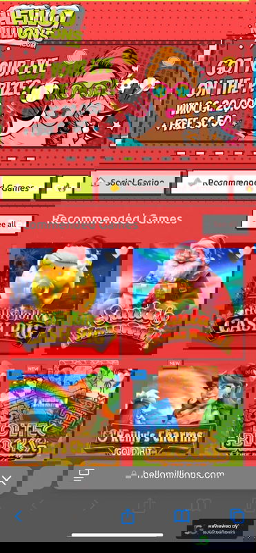 Mobile Screenshot of Hello Millions Starting Page