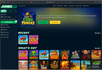 Desktop screenshot of the starting page at Jumbo88.
