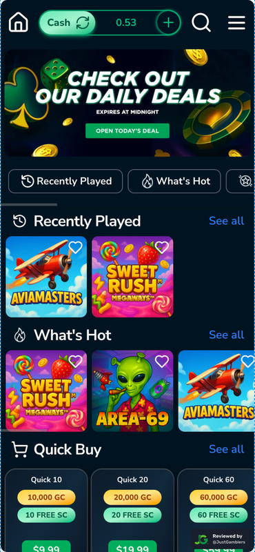 Mobile screenshot of the starting page at Jumbo88.