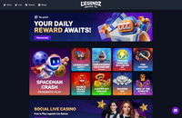 Desktop screenshot of the starting page at Legendz.