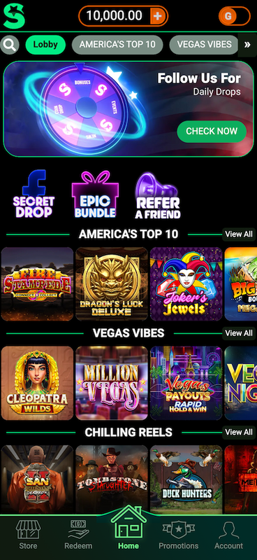 Mobile screenshot of the starting page at LoneStar.