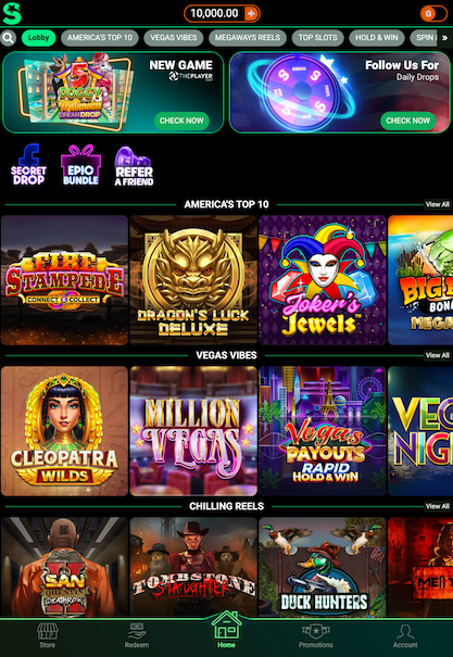 Tablet screenshot of the starting page at LoneStar.