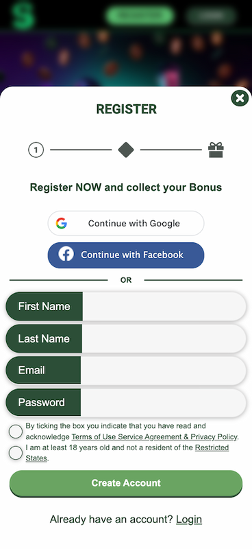 Mobile screenshot of the promo page at LoneStar.