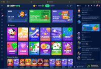 Desktop screenshot of the starting page at LuckyBird.io