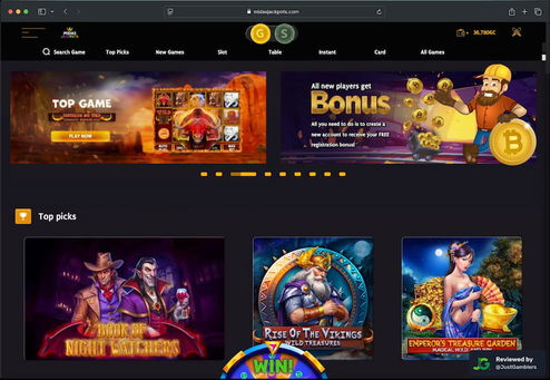 Desktop Screenshot of Midas Jackpots Landing Page