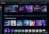 Desktop screenshot of the starting page at Moonspin.