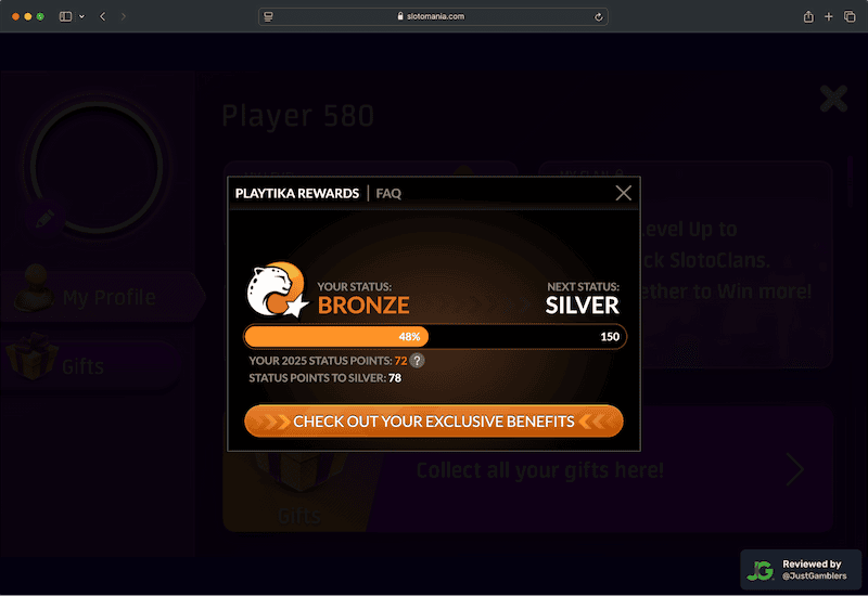 Desktop screenshot of the promo page at Slotomania.