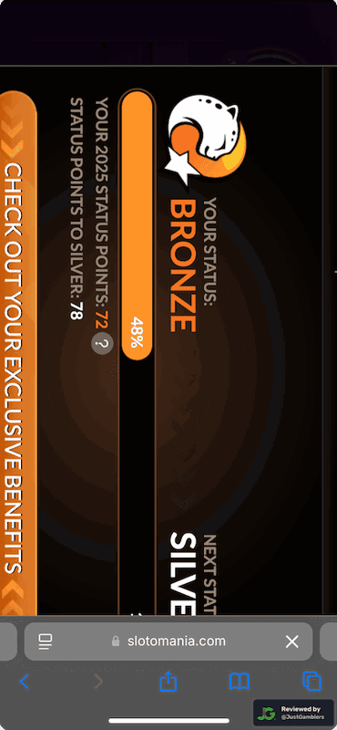 Mobile screenshot of the promo page at Slotomania.