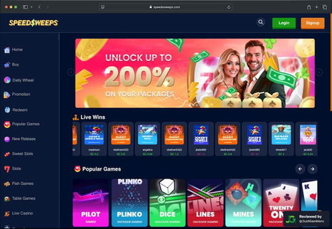Desktop Screenshot of SpeedSweeps Landing Page