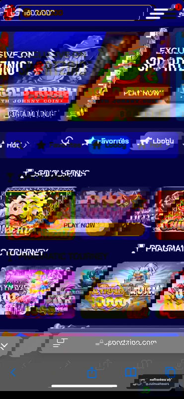 Mobile screenshot of the starting page at Sportzino.