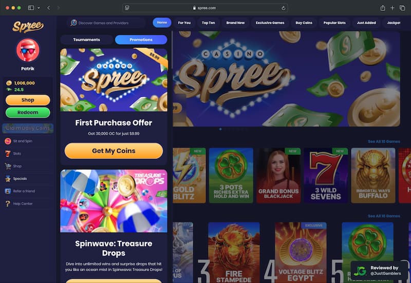 Desktop screenshot of the promo page at Spree.