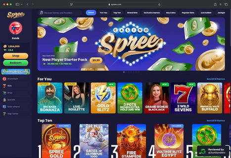 Desktop Screenshot of Spree Casino Starting Page