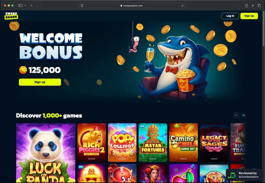 Desktop Screenshot of SweepShark Landing Page