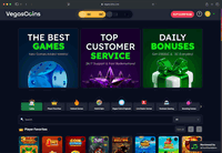 Desktop screenshot of the starting page at Vegas Coins.