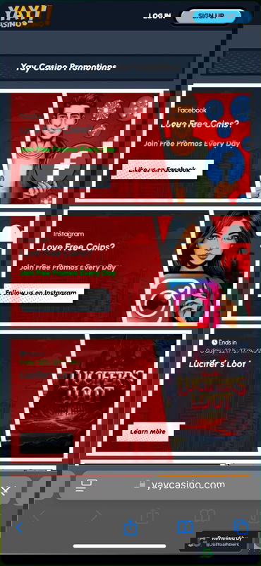 Mobile screenshot of the coin purchase process at Yay Casino.