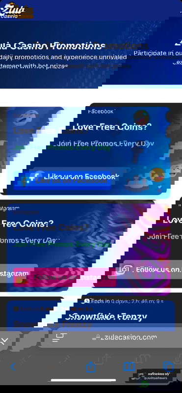 Mobile Screenshot of Zula Casino Promo Page