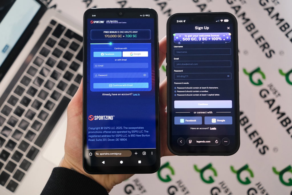 Photo of sites like Legendz compared to Sportzino: Registration.