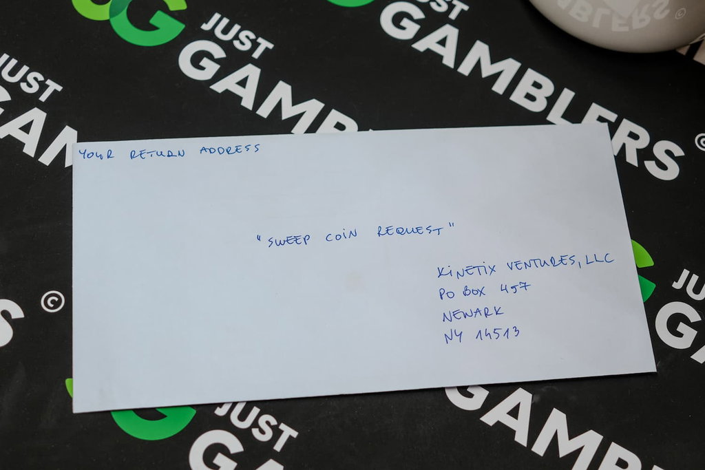 Photo of what you need to complete the Sixty6 mail-in request envelope.