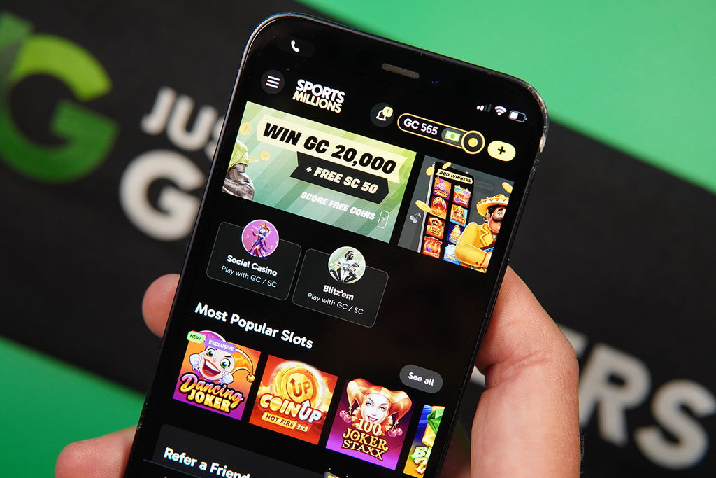 Photo of Patrik Lidin holding the new sweepstakes casino Sports Millions to show it looks