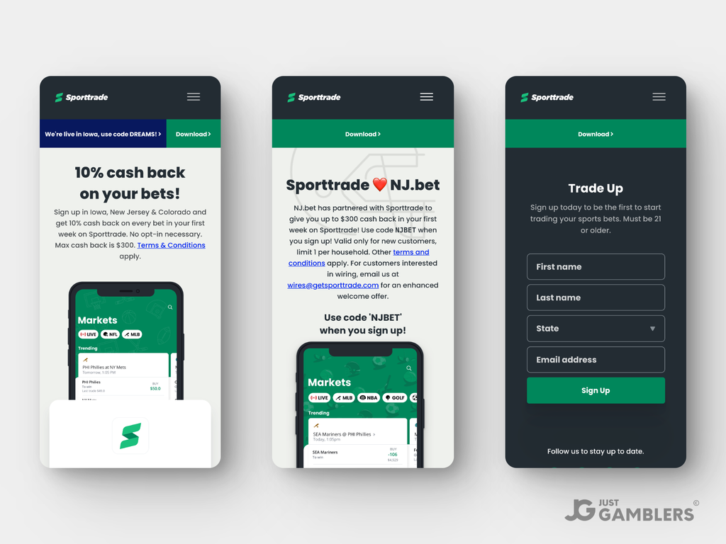 SportTrade Sportsbook NJ Product Preview Mobile
