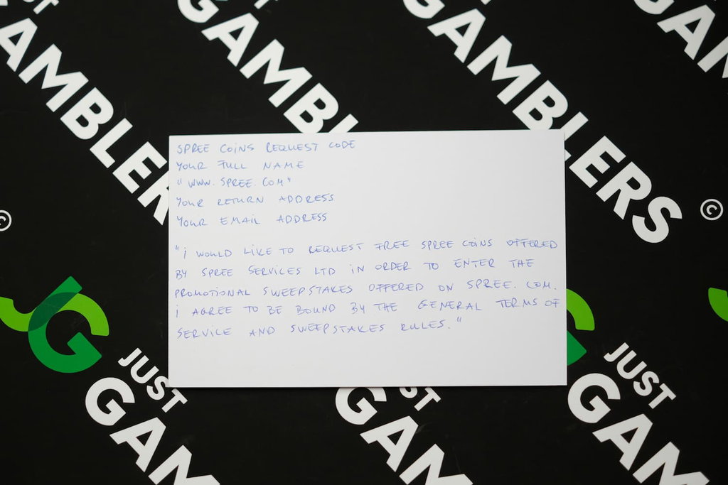 Photo of what you need to complete the Spree mail-in request postcard.