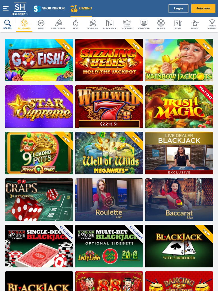 sugarhouse united states casino tablet