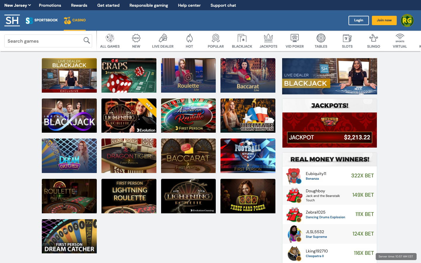 sugarhouse united states live casino