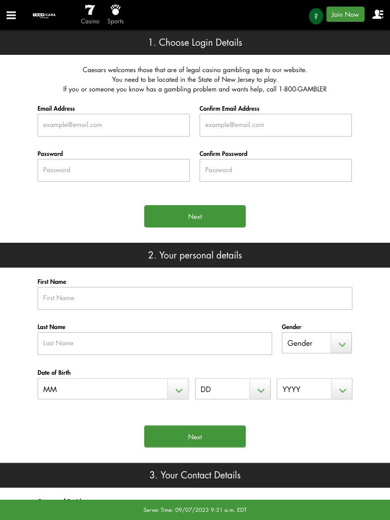 tropicana casino united states register tablet