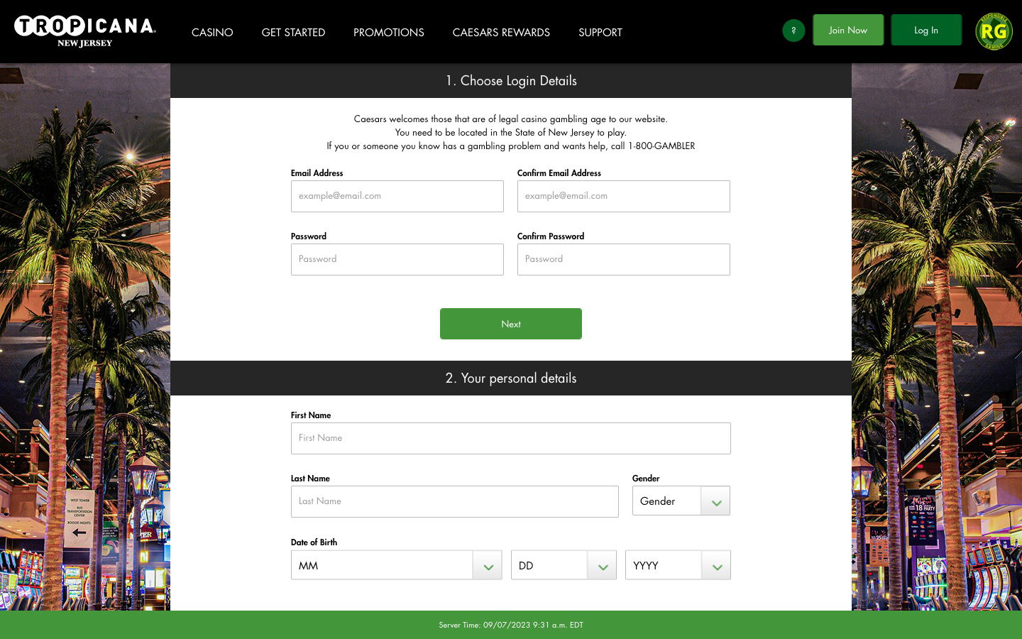 tropicana casino united states register