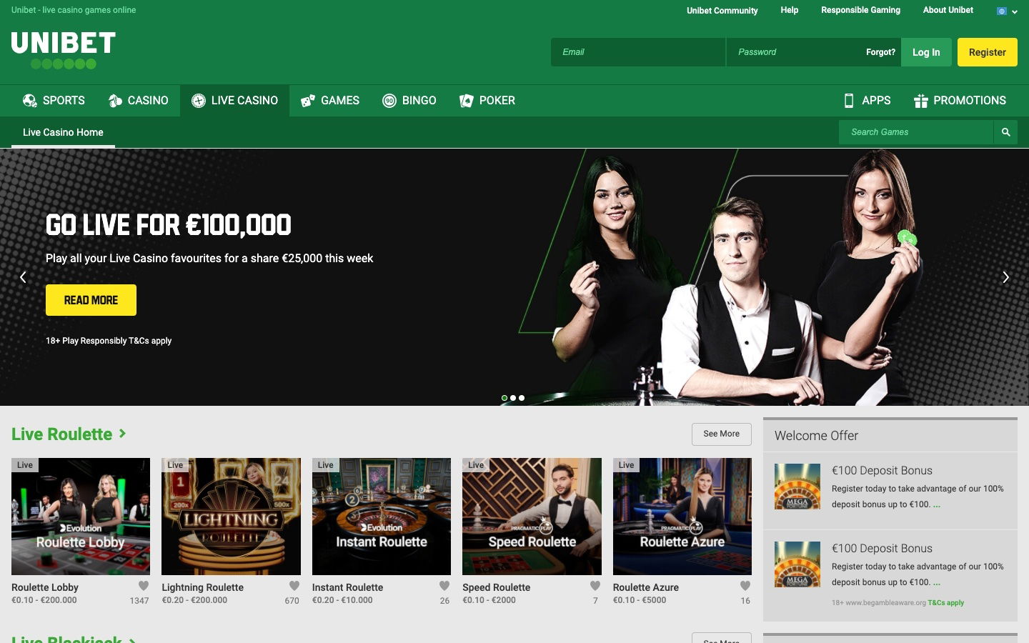unibet live casino