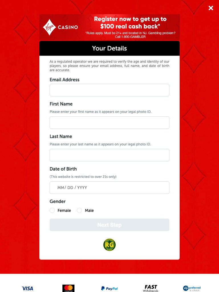 virgin casino united states register tablet