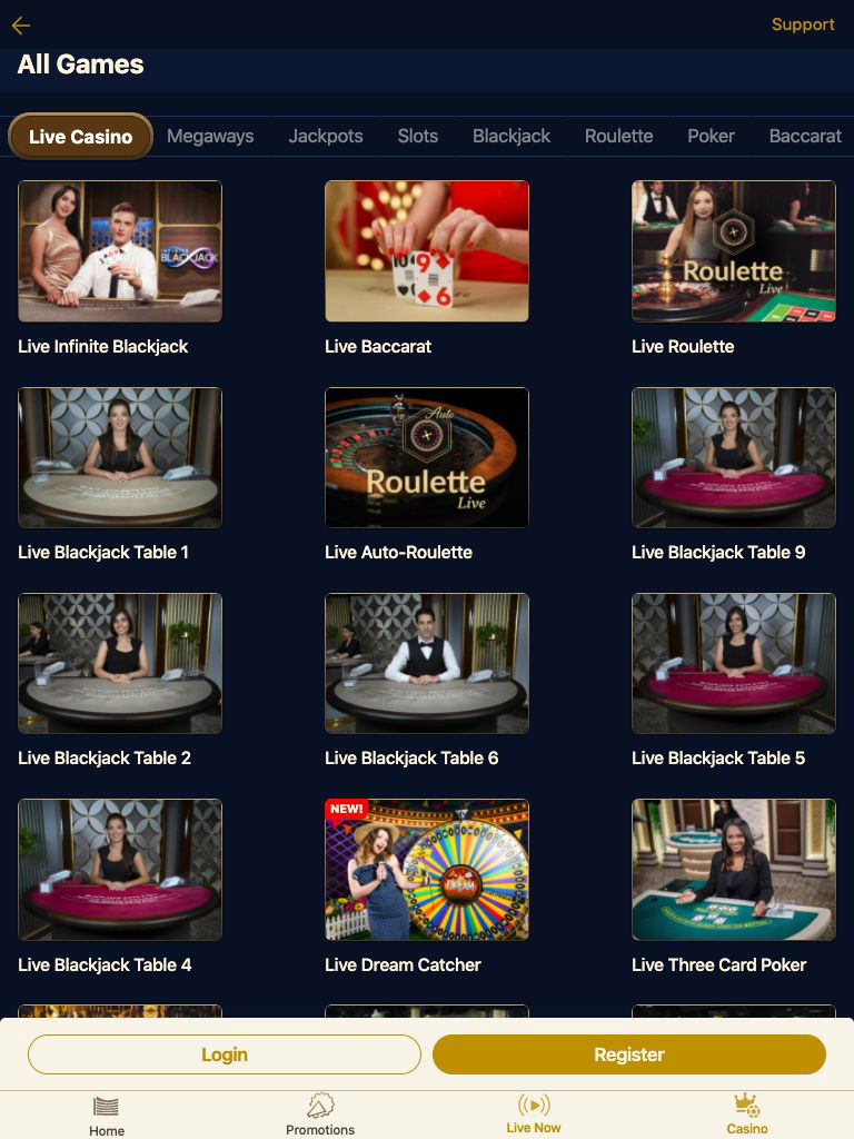 wynnbet live casino tablet
