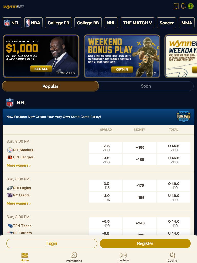 wynnbet review tablet