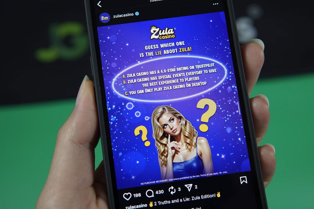 Photo of Zula Casino social media bonus.